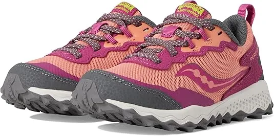 Saucony Peregrine KDZ Shield Sneaker, Berry/Coral, 11 US Unisex Little Kid
