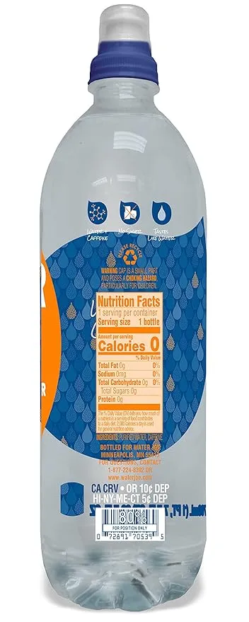 Water Joe Caffeinated Water, 85 Milligrams of Caffeine Per Bottle, 23.7-Ounce Bottles, 15 Pack
