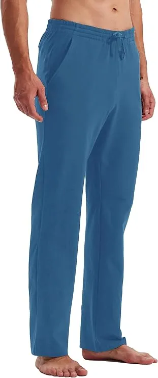 Willit Men's Cotton Yoga Sweatpants Exercise Pants Open Bottom Athletic Lounge Pants Loose Male Sweat Pants with Pockets