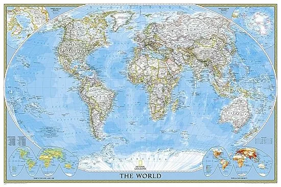 National Geographic World Wall Map - Classic (Poster Size: 36 x 24 in) (National Geographic Reference Map)