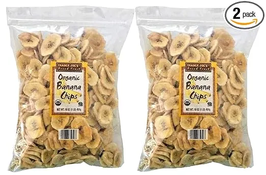 Trader Joe's Organic Banana Chips 16 oz (Pack of 2)