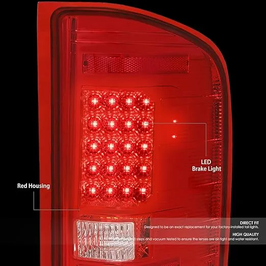 DNA MOTORING TL-CSIL07-LED-CH-RD LED Tail Light Assembly Driver & Passenger Side [Compatible with 07-14 Chevy Silverado 1500 2500 HD 3500 HD]