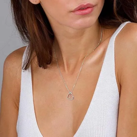 M MOOHAM Heart Initial Necklaces for Girls Women Girls, Dainty Letter Necklace for Teen Girls Heart Necklace Gold Necklaces for Women Trendy Gifts for Women Girls Jewelry for Teen Girls Gifts