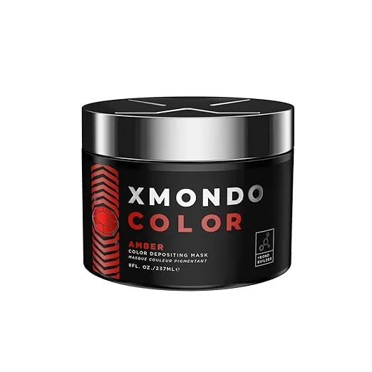 XMONDO Color Amber Depositing Mask & Semi-Permanent Red Hair Dye | Infused with Bond Booster Technology & Hyaluronic Acid for Nourishment, Revitalization & Repair, Vegan Formula, 8 Fl Oz 1-Pack