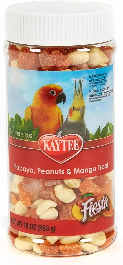 Kaytee Fiesta Papaya, Peanuts And Mango Treat For All Pet Birds, 10-Oz Jar