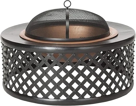 Safavieh Outdoor Collection Jamaica, Copper and Black Fire Pit,