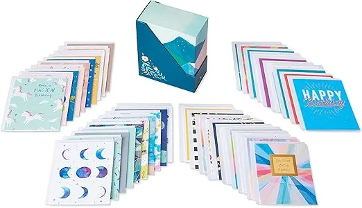 American Greetings Deluxe Birthday Card Assortment, Bright & Cheerful (40-Count)