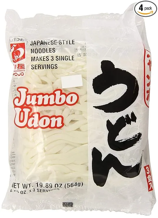 Myojo Jumbo Udon Noodles, No Soup, 19.89 Ounce (Pack of 4)