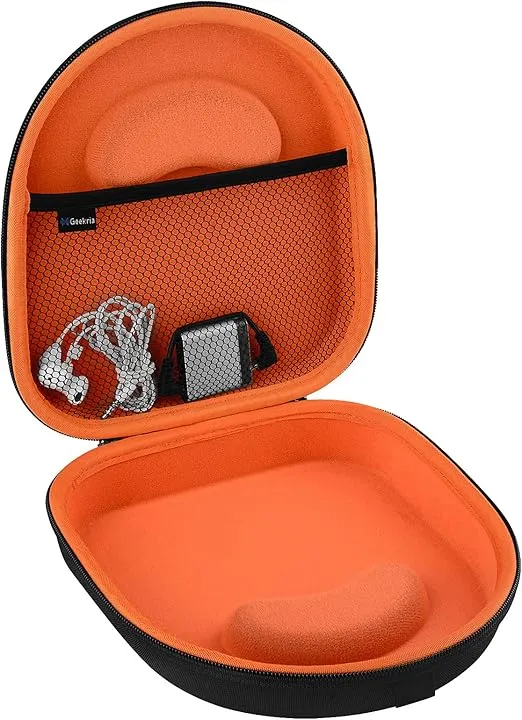 Geekria Shield Headphones Case Compatible with Sony WH-1000XM5, WH-1000XM4, MDR-XB950BT, WH-XB920N, WH-CH720N Case, Replacement Hard Shell Travel Carrying Bag with Cable Storage (Black)