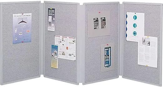 Quartet 773630 Tabletop Display Presentation Board, 72 x 30, Gray Surface, Gray Frame