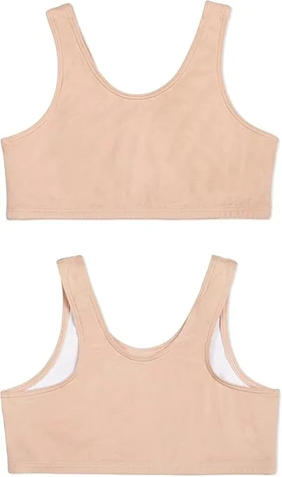 Fruit of the Loom Girls' Multi Pack Cotton Built -Up Stretch Sports Bra Available in 6 Packs!