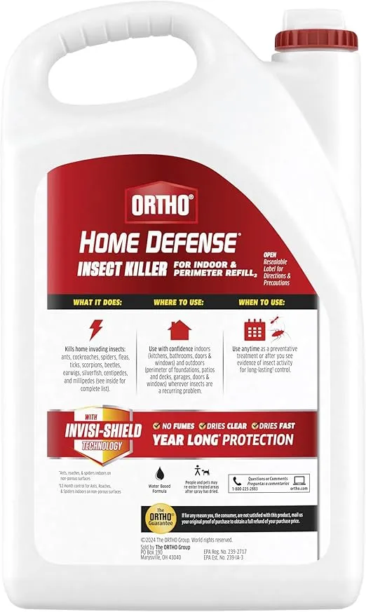 Ortho Home Defense Insect Killer for Indoor & Perimeter Refill2, Controls Ants, Roaches, Spiders, and More, 1 gal.