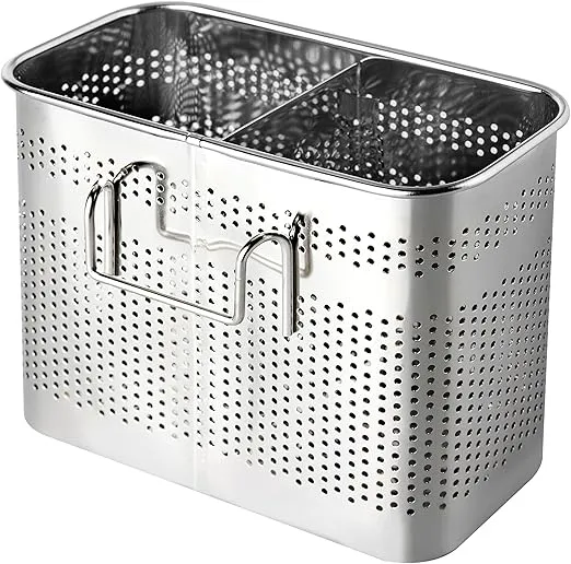 Stainless Steel Cutlery Utensil Holder (Medium Square) Chopsticks Holder for Dishwasher