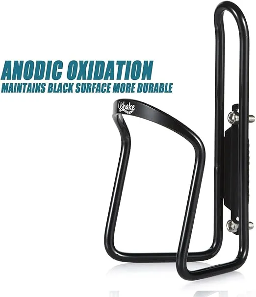 USHAKE Water Bottle Cages, Basic MTB Bike Bicycle Alloy Aluminum Lightweight Water Bottle Holder Cages Brackets(2 Pack- Drilled Holes Required)