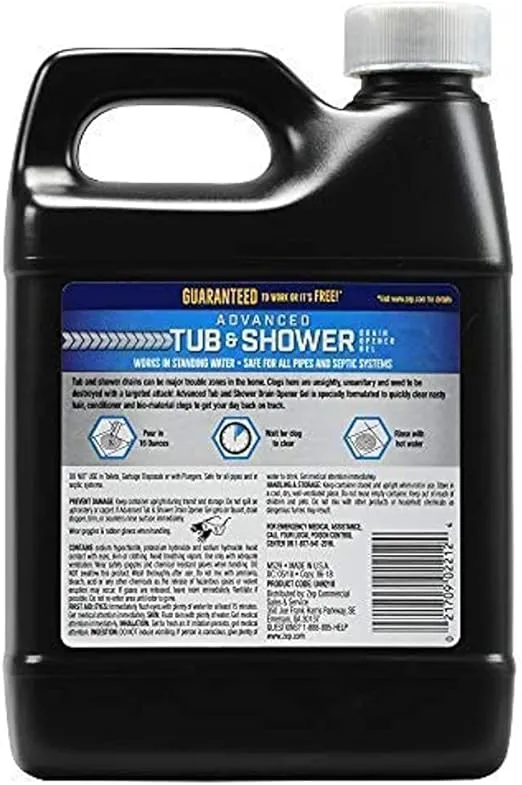 Zep Advanced Tub and Shower Drain Opener Gel - 32 Ounce - U49210 - Formulated for Hair, Soap and Conditioner