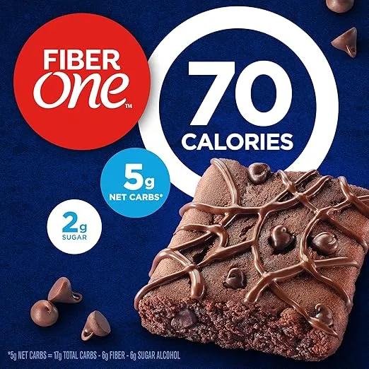 Fiber One 70 Calorie Brownies, Chocolate Fudge, Snack Bars, Mega Pack, 18 Bars, 16 oz