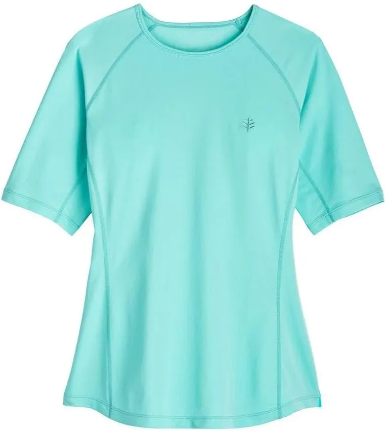 Coolibar UPF 50+ Women's Hightide Short Sleeve Swim Shirt - Sun Protective