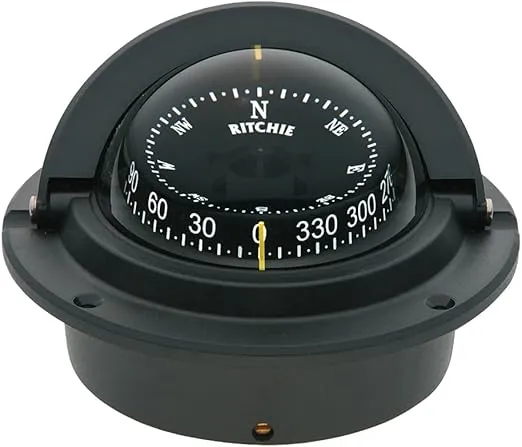 RitchieRitchieSport X-21BB Black Housing with Black 2-inch Direct Reading Dial Dash Mount Compass