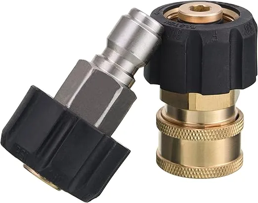 JOEJET Pressure Washer Couplers, M22 14mm to 3/8" Quick Connect for Pressure Washer Hose