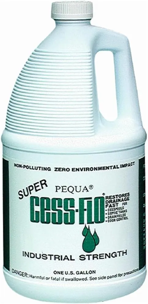 PEQUA INDUSTRIES Cess-Flo Septic Tank Cleaner - Heavy Duty Drain Field Treatment for Cesspools, Waste Pipe and Leach Lines, Fast-Acting Formula with Odor Control (1 Gallon (Pack of 1))