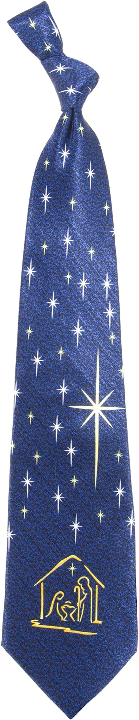 Eagles Wings Men's Finely Crafted Christmas Themed Necktie - Nativity
