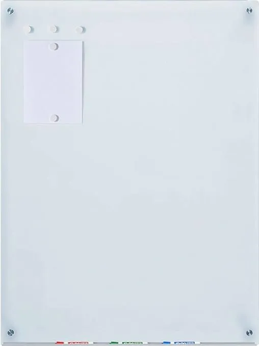 Audio-Visual Direct Magnetic White Glass Dry-Erase Board Set - 4' x 3' - Includes Magnets, Hardware & Marker Tray