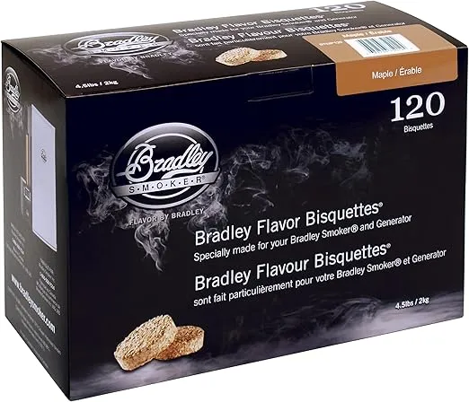 Bradley Smoker Bisquettes for Grilling and BBQ, Maple Special Blend, 120 Pack