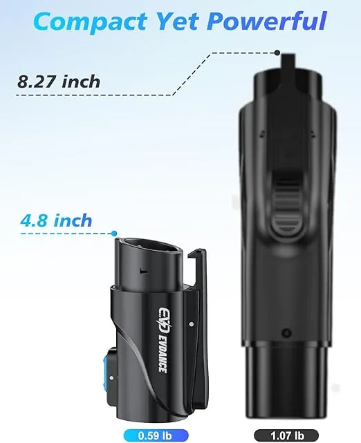 NACS to J1772 Charging Adapter - Max 80 Amp & 250V J1772 EV Adapter Compatible with Tesla High Powered Connectors Destination Chargers and Mobile Connectors (Black)
