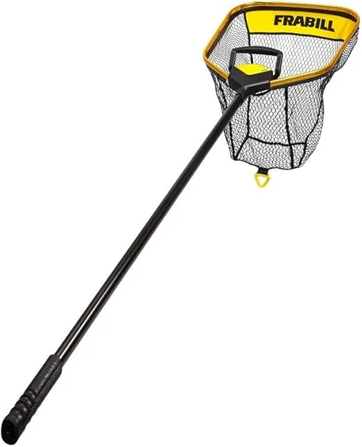 Frabill Trophy Haul Fishing Net | Premium Landing Net with Built in Light and Sliding Handle | for Saltwater and Freshwater Fishing
