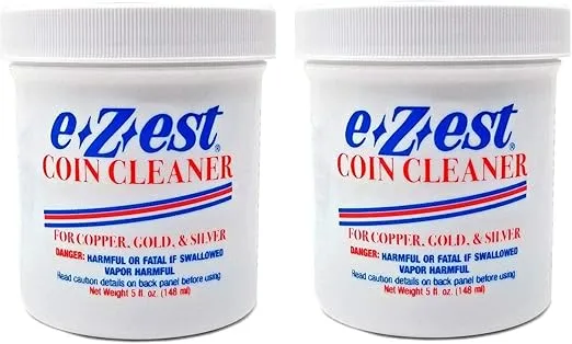 eZest Easy Coin & Jewelry Cleaner Copper Gold Silver 2 Pack of 5 Ounce Jars