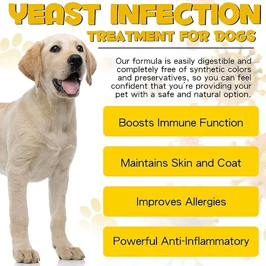 Natural Yeast Infection Treatment for Dogs, Dog Yeast Infection Treatment, Dog Allergy Relief, Itch and Immunity Relief, Improves Coat & Skin, Dog Herbal Supplement, 2 oz