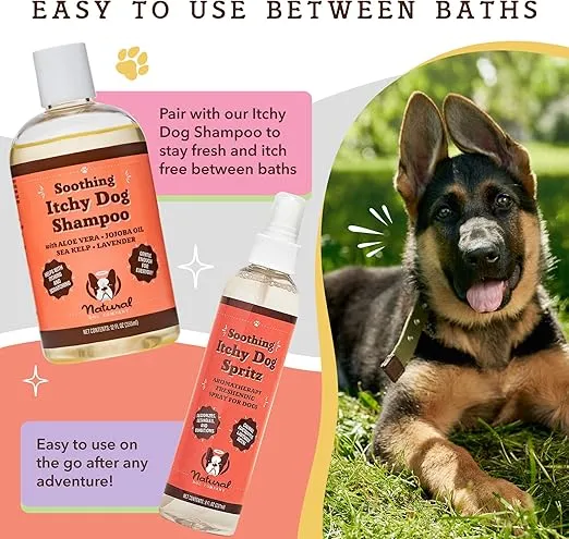 Natural Dog Company Dog Spray Deodorizer Perfume - Itchy Dog Spritz: Ideal Paired with Itchy Dog Shampoo, Long Lasting Dog Perfume, 8 Oz Bottle