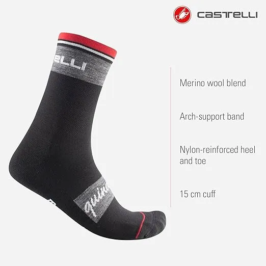 Castelli Men’s Quindici Soft Merino Sock for Cycling, Gravel Biking & Everyday