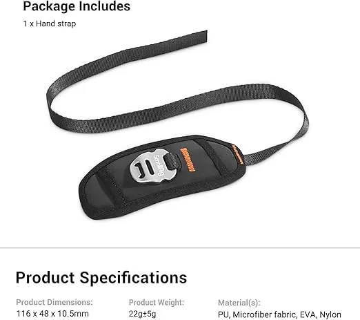 SmallRig Camera Cage Wrist Strap, Universal Quick Adjustable Secure Grip Camera Cage Handle Hand Wrist Strap PAC2456