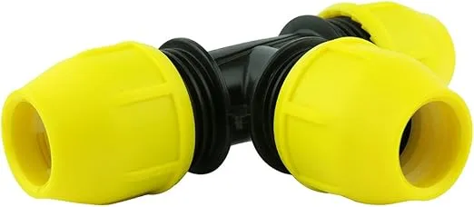 Underground IPS Yellow Poly Gas Pipe Tee (1/2)