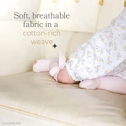 CozyWay Baby Girls Knee High Socks with Bow Long Stockings Infants Toddlers Ruffled Socks School Uniform Leggings