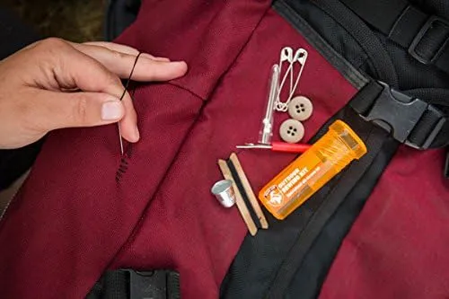Gear Aid Outdoor Sewing Kit for Gear Repairs with Needles, Safety Pins, Buttons and Seam Ripper,Black