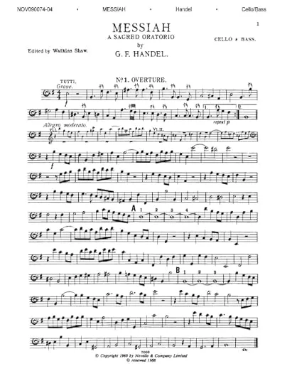Messiah: Cello/Bass Part