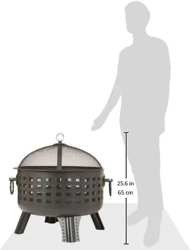 Amazon Basics 27 Inch Steel Round Lattice Fire Pit