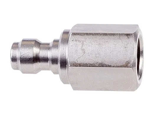 Air Venturi Male Quick-Disconnect, 1/8 BSPP Female Threads, Steel, Rated to 5000 PSI, Incl. Delrin Seal