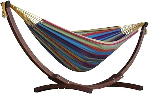 Vivere C8SPCT-20 Solid Combo Wood Hammock, Tropical
