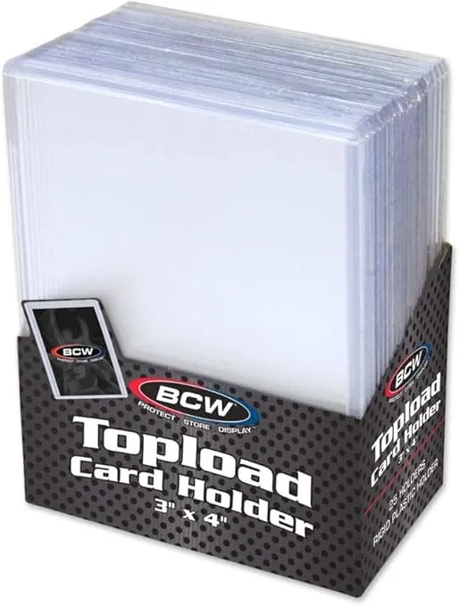 BCW 3x4 Topload Card Holder - Standard - 25ct | Rigid PVC Trading Card Protection for Baseball Cards, Football Cards, and Trading Cards Like Pokémon and MTG | Holds Cards Up to 20pts