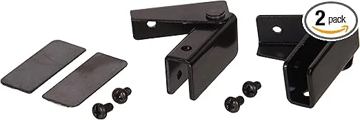 57068 Glass Door Hinge Regular Mount, Black, 2-Pack
