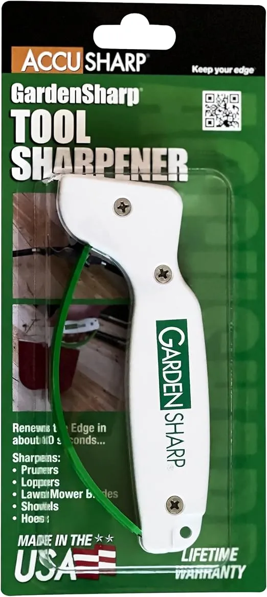 AccuSharp Garden Tool Sharpener, Diamond-Honed Tungsten Carbide Blades, Restores, Repairs, Sharpens & Hones Lawnmower Blades, Secateurs, Limb Loppers, Hoes, Shovels, and Scythes