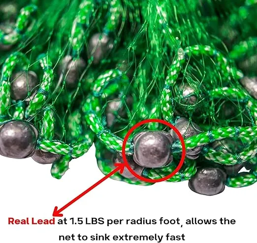 Bait Cast Net: 3/8" Sq. Mesh, 5 ft Radius