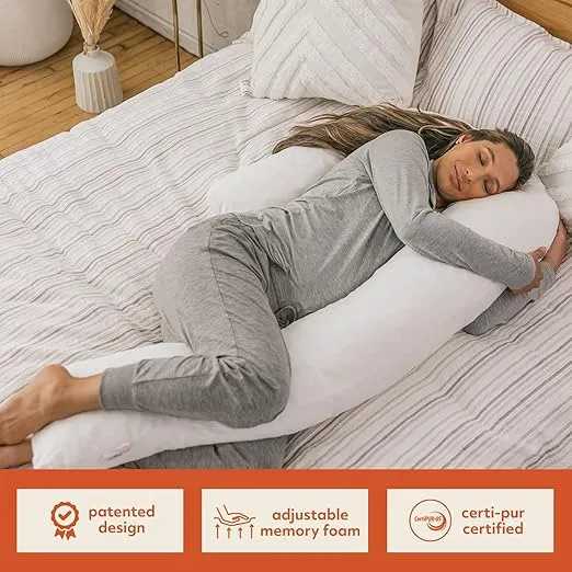 MedCline Therapeutic Full Length Body Pillow, Shredded Memory Foam, Removable Cover