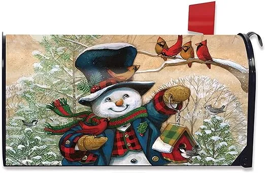 Briarwood Lane Winter Friends Snowman Magnetic Mailbox Cover Primitive Standard