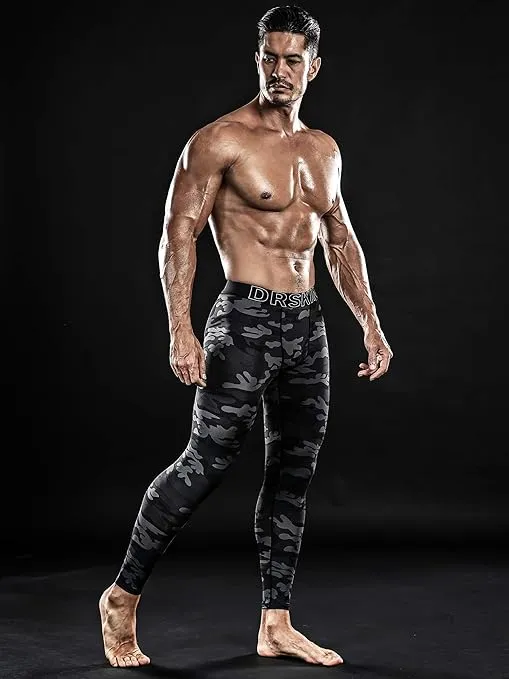 DRSKIN 5, 4, 3 or 1 Pack Men’s Compression Pants Tights Leggings Sports Baselayer Running Athletic Workout Thermal