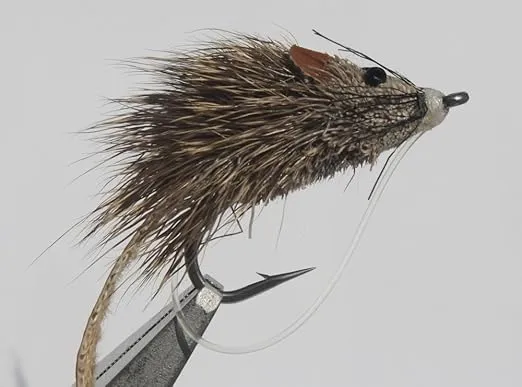 Mouse Rat Assortment Trout Fishing Flies,Pack of Four,Brown