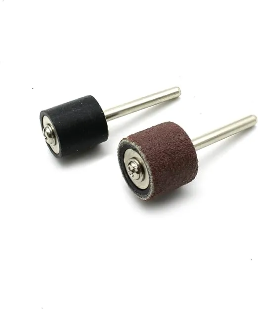 TEMO 100 pc 1/2 Inch Sand Drum Grit 120 Medium with 2 pc 1/8 Inch Mandrel for Dremel Rotary Tools